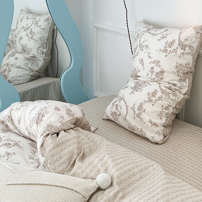 91家纺网 家纺一手货源 找家纺 2024新款13070跑量款全棉四件套--花卉系列 亚瑟花园