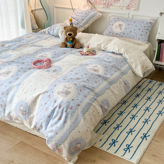 91家纺网 家纺一手货源 找家纺 （总）2024新款13070跑量款全棉四件套--洛丽塔系列