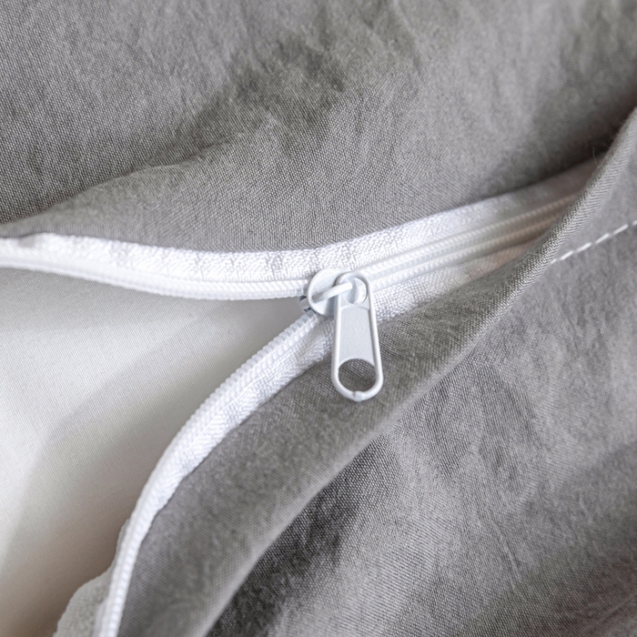 91家纺网 家纺一手货源 找家纺 2024新款纯色双拼水洗棉学生三件套（床笠床套款） 纯色-山灰+中灰