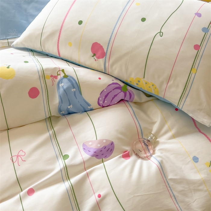 91家纺网 家纺一手货源 找家纺 红馆 2025年全棉12868印花系列四件套南瓜蒂落