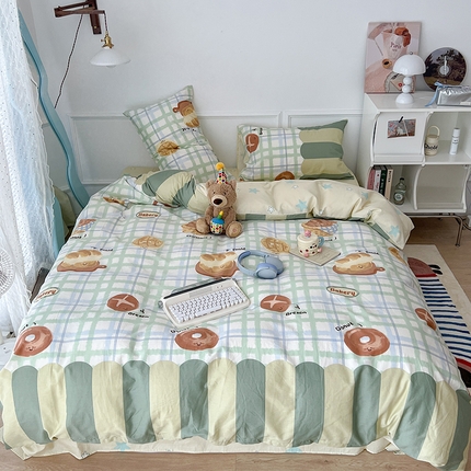 2024新款13070跑量款全棉四件套--卡通系列 贝果吐司
