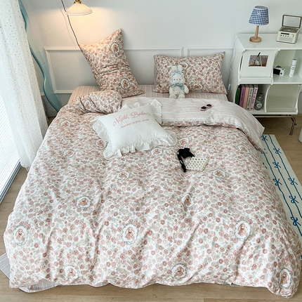 91家纺网 家纺一手货源 找家纺 （总）2024新款13070跑量款全棉四件套--小清新系列