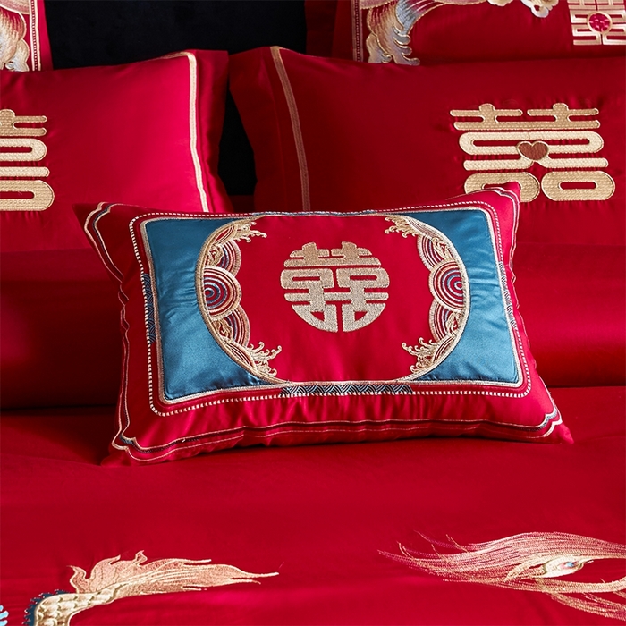 91家纺网 家纺一手货源 找家纺 用心 2024新款双面长绒棉婚庆四件套 福瑞呈祥（新）