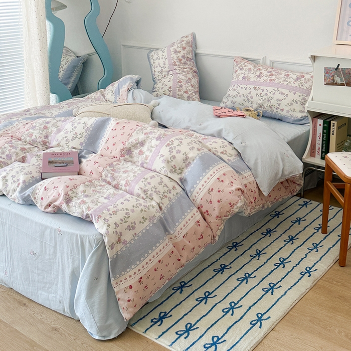 91家纺网 家纺一手货源 找家纺 2024新款13070跑量款全棉四件套--花卉系列 韩系碎花