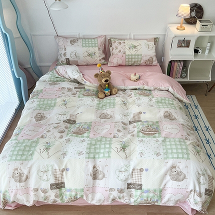 91家纺网 家纺一手货源 找家纺 （总）2024新款13070跑量款全棉四件套--洛丽塔系列