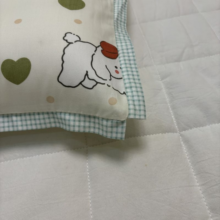 91家纺网 家纺一手货源 找家纺 良佐生活 2024新款A类133x72铂金全棉枕套枕头枕芯七彩童年系列 枕套+枕芯 嘟嘟狗