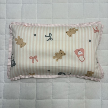 良佐生活 2024新款A类133x72铂金全棉枕套枕头枕芯七彩童年系列 枕套+枕芯 丹尼小熊
