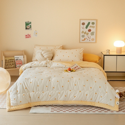 星期八 2024新款复古碎花全棉豆豆被 小橘子