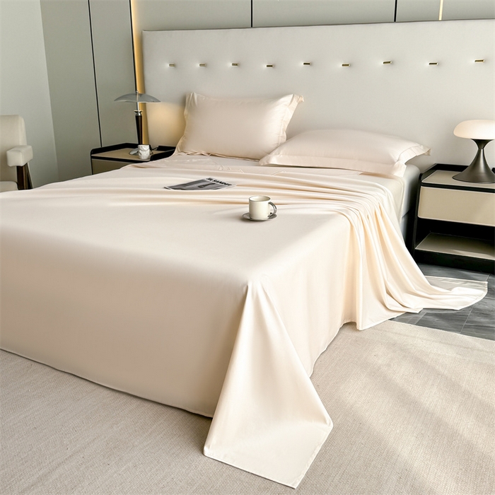 91家纺网 家纺一手货源 找家纺 慕色家纺 2024新款纯色13376全棉床单系列 全棉床单-奶昔白