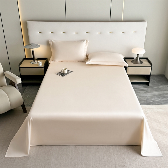 91家纺网 家纺一手货源 找家纺 慕色家纺 2024新款纯色13376全棉床单系列 全棉床单-奶昔白