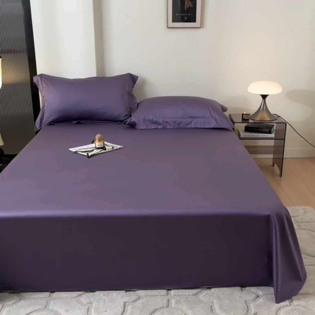 91家纺网 家纺一手货源 找家纺 瑞驰家纺 2024新款全棉长绒棉单品床单春华系列 风铃紫