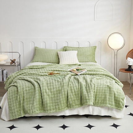 91家纺网 家纺一手货源 找家纺 （总）肖恩毯业 2025新款小泡泡兔毛毯--布兰卡系列