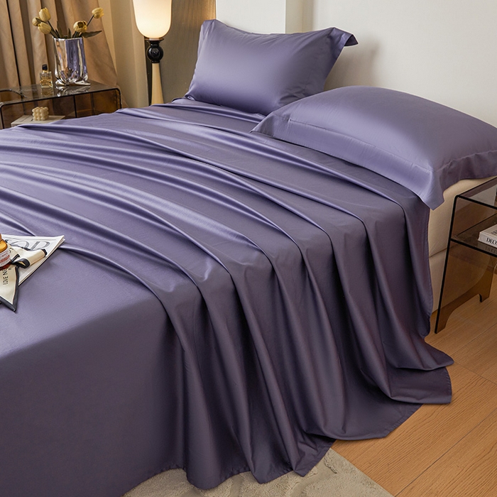 91家纺网 家纺一手货源 找家纺 瑞驰家纺 2024新款全棉长绒棉单品床单春华系列 风铃紫