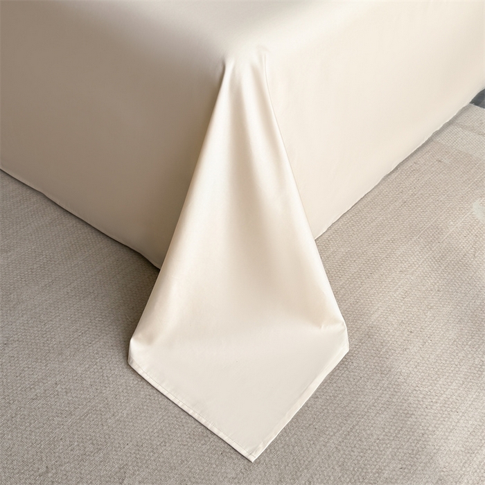 91家纺网 家纺一手货源 找家纺 慕色家纺 2024新款纯色13376全棉床单系列 全棉床单-奶昔白
