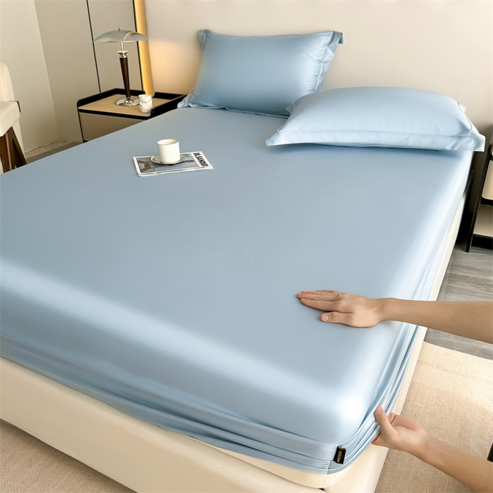 91家纺网 家纺一手货源 找家纺 慕色家纺 2024新款纯色13376全棉床笠系列 全棉床笠-海青