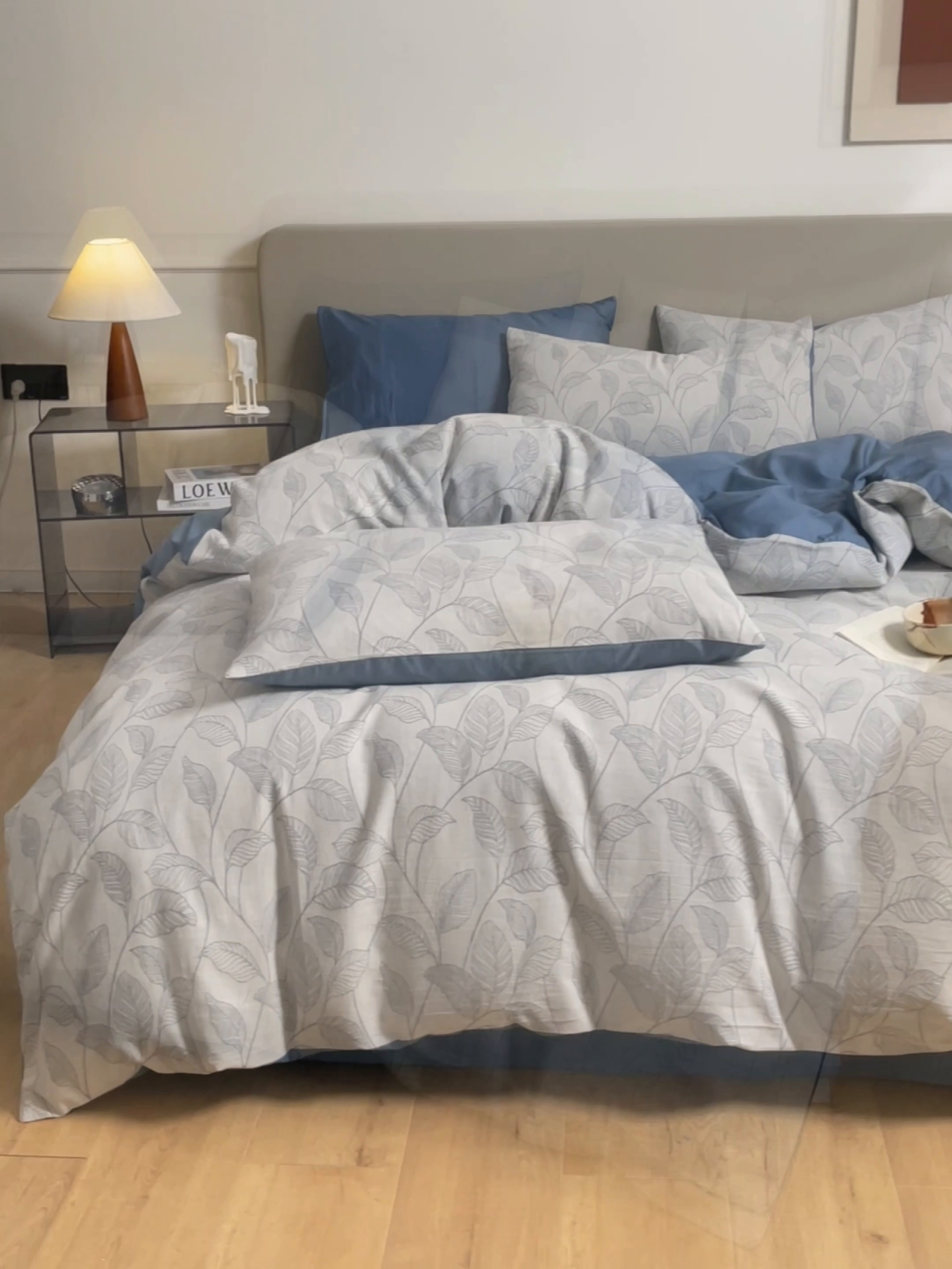 91家纺网 家纺一手货源 找家纺 慕色家纺 2024新款A类全棉色织提花四件套系列 印象风范-宾利蓝