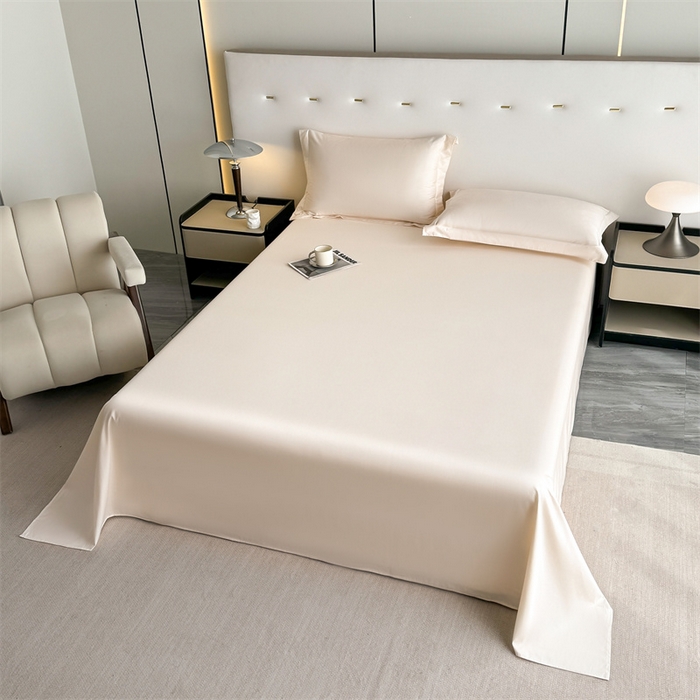 91家纺网 家纺一手货源 找家纺 慕色家纺 2024新款纯色13376全棉床单系列 全棉床单-奶昔白