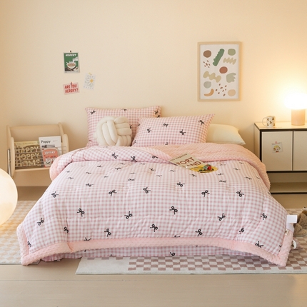 星期八 2024新款复古碎花全棉豆豆被 蝴蝶结