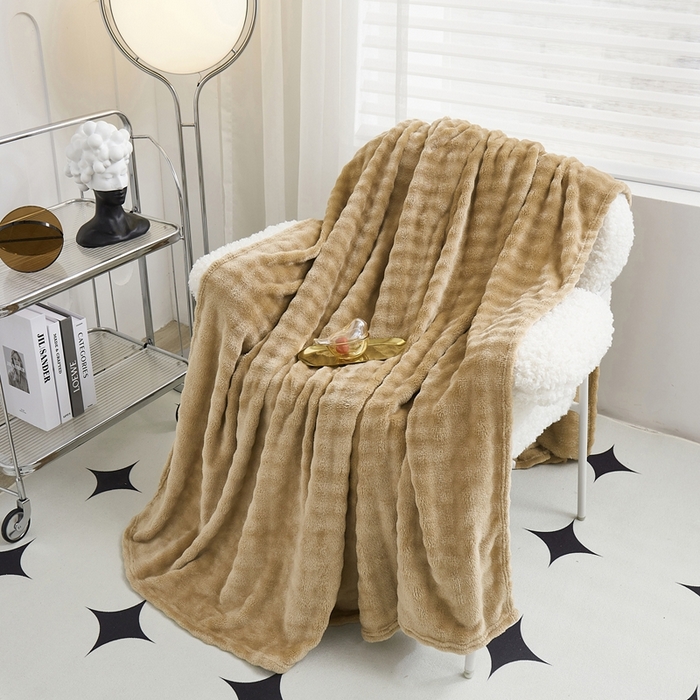 91家纺网 家纺一手货源 找家纺 肖恩毯业 2025新款小泡泡兔毛毯--布兰卡系列 布兰卡-浅咖啡