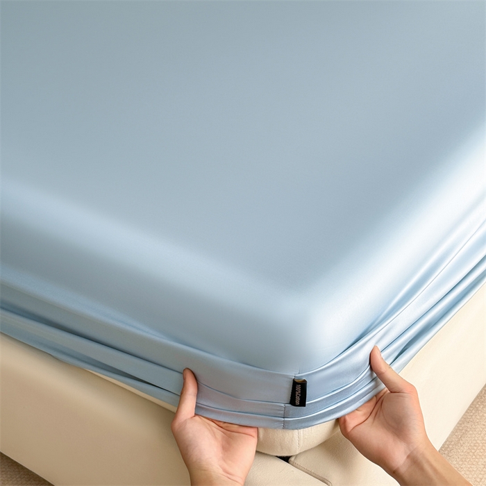 91家纺网 家纺一手货源 找家纺 慕色家纺 2024新款纯色13376全棉床笠系列 全棉床笠-海青