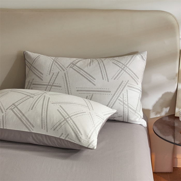 91家纺网 家纺一手货源 找家纺 慕色家纺 2024新款A类全棉色织提花四件套系列 静谧-古铜灰