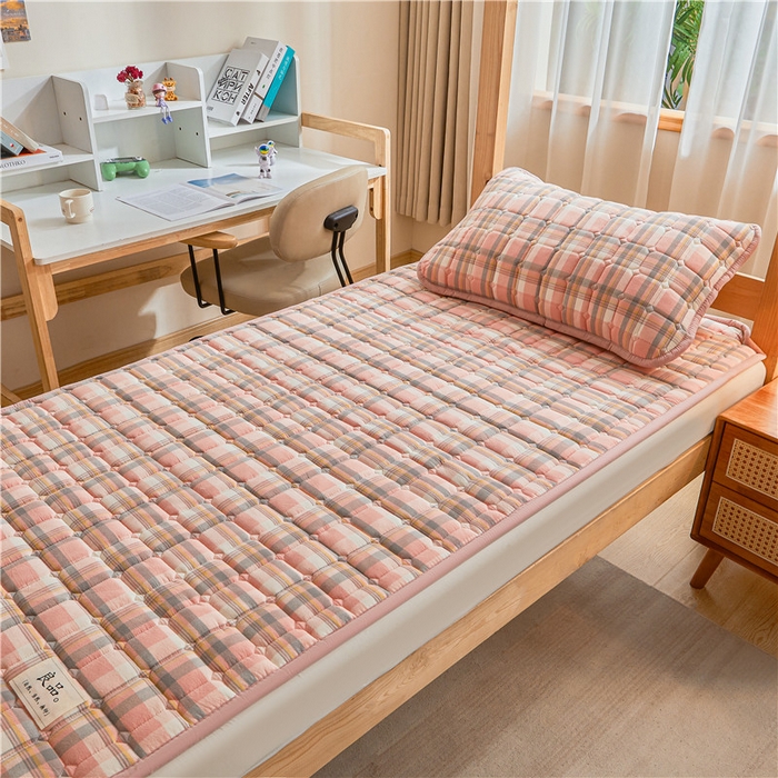 91家纺网 家纺一手货源 找家纺 喜居 2024新款棉花床垫无印风床褥子薄款床垫子 晨曦粉