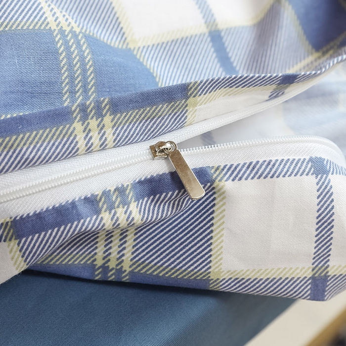 91家纺网 家纺一手货源 找家纺 2025新款全棉刺绣亲肤学生款套件-小熊 小熊-宾利蓝