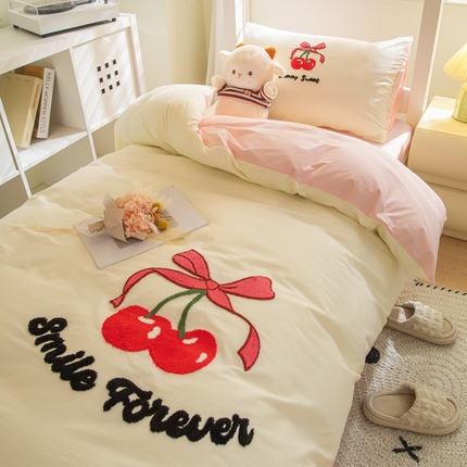 91家纺网 家纺一手货源 找家纺 （总）如一 2024新款A类40S全棉水洗棉毛巾绣学生宿舍三件套四件套