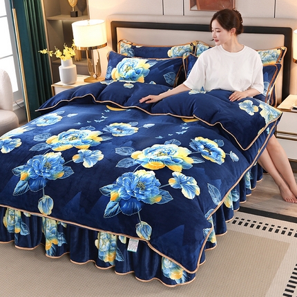 望淮 2025新款230g印花金貂绒牛奶绒四件套 梦境