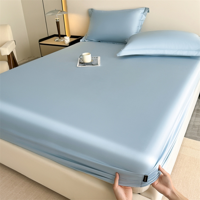 91家纺网 家纺一手货源 找家纺 慕色家纺 2024新款纯色13376全棉床笠系列 全棉床笠-海青