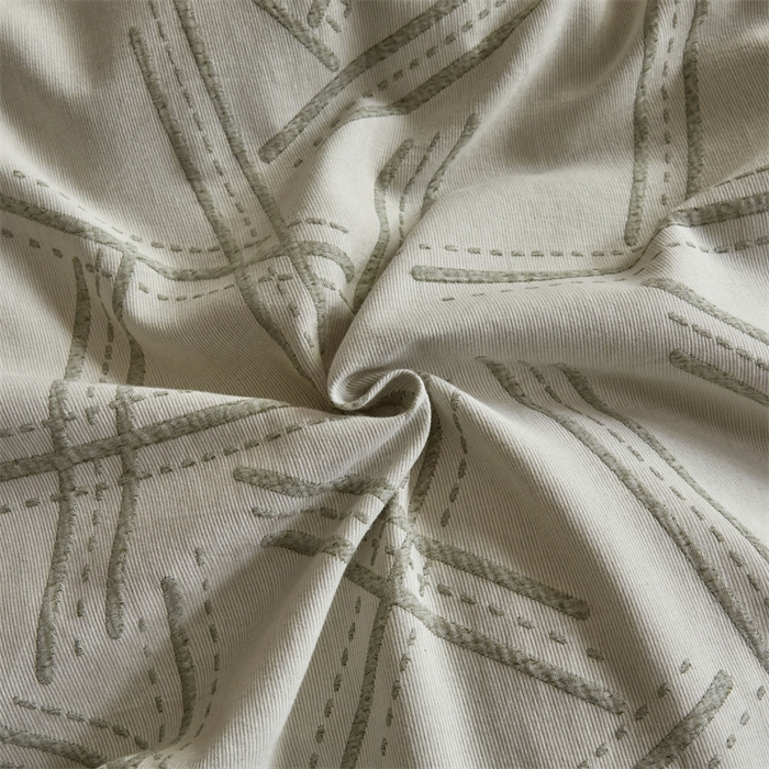 91家纺网 家纺一手货源 找家纺 慕色家纺 2024新款A类全棉色织提花四件套系列 静谧-木果绿