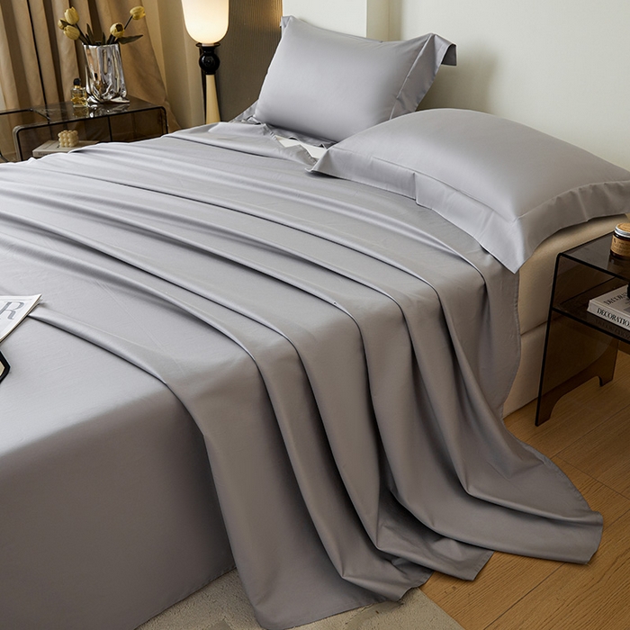 91家纺网 家纺一手货源 找家纺 瑞驰家纺 2024新款全棉长绒棉单品床单春华系列 礼遇灰