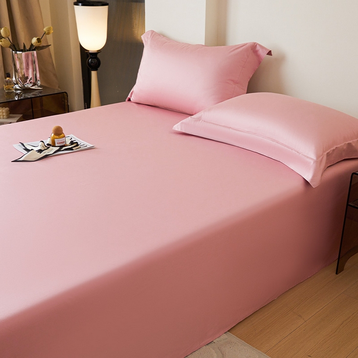 91家纺网 家纺一手货源 找家纺 瑞驰家纺 2024新款全棉长绒棉单品床单春华系列 温柔粉