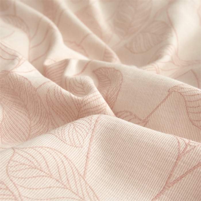 91家纺网 家纺一手货源 找家纺 慕色家纺 2024新款A类全棉色织提花四件套系列 印象风范-香叶粉