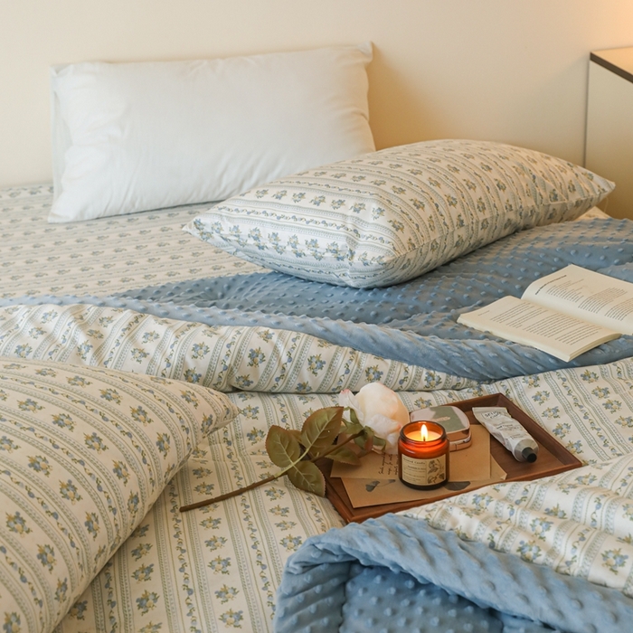 91家纺网 家纺一手货源 找家纺 星期八 2024新款复古碎花全棉豆豆被 可可庄园