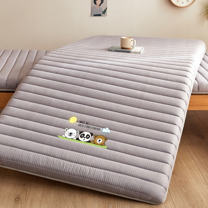 91家纺网 家纺一手货源 找家纺 卡派 2024新款泡泡棉抗压纤维棉-学生床垫 三熊—灰