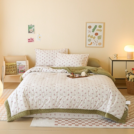 星期八 2024新款复古碎花全棉豆豆被 夕颜