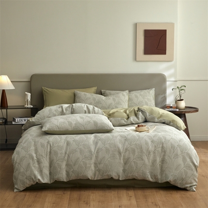 慕色家纺 2024新款A类全棉色织提花四件套系列 印象风范-木果绿