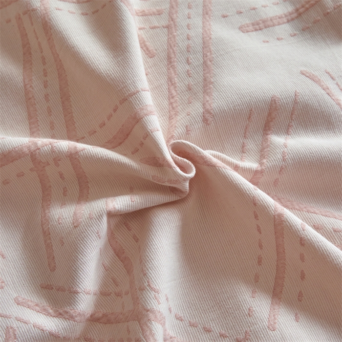 91家纺网 家纺一手货源 找家纺 慕色家纺 2024新款A类全棉色织提花四件套系列 静谧-香叶粉