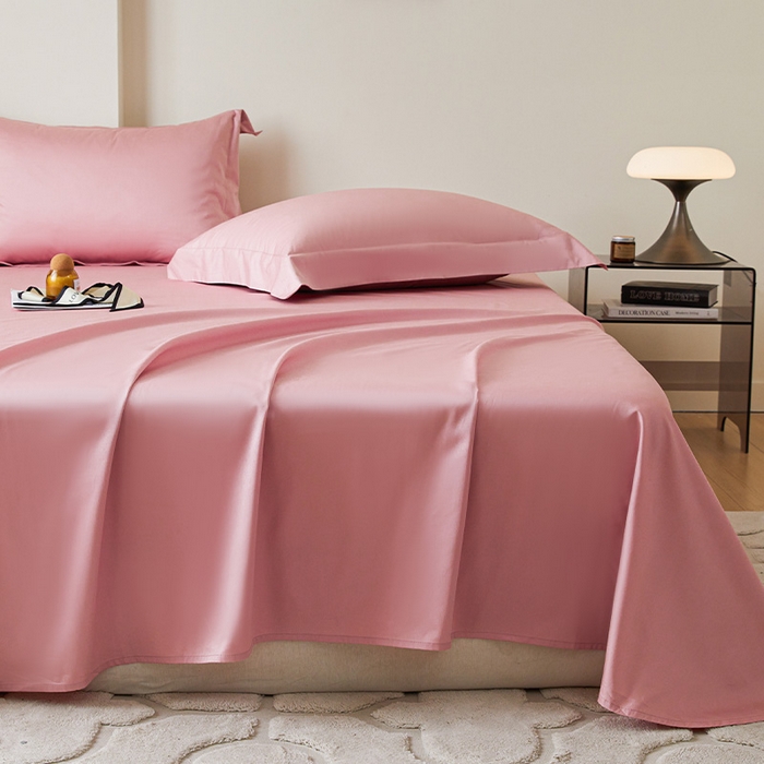 91家纺网 家纺一手货源 找家纺 瑞驰家纺 2024新款全棉长绒棉单品床单春华系列 温柔粉