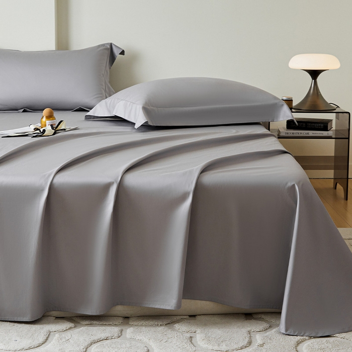 91家纺网 家纺一手货源 找家纺 瑞驰家纺 2024新款全棉长绒棉单品床单春华系列 礼遇灰