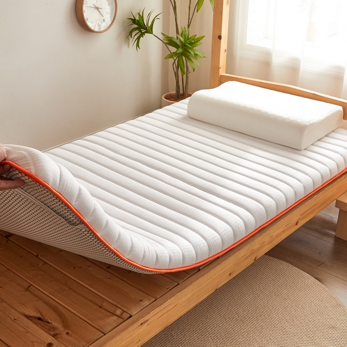 91家纺网 家纺一手货源 找家纺 卡派 2024新款泡泡棉抗压纤维棉-学生床垫 心想事成—白