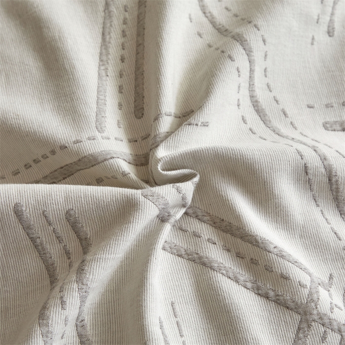 91家纺网 家纺一手货源 找家纺 慕色家纺 2024新款A类全棉色织提花四件套系列 静谧-古铜灰