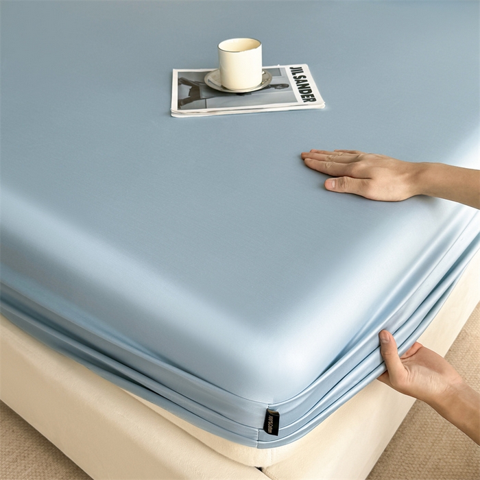 91家纺网 家纺一手货源 找家纺 慕色家纺 2024新款纯色13376全棉床笠系列 全棉床笠-海青