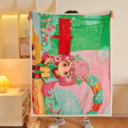 91家纺网 家纺一手货源 找家纺 茗婷家纺 2025款羊羔绒双层加厚保暖儿童毛毯云毯供外贸跨境亚马逊TRMU 女孩宝贝