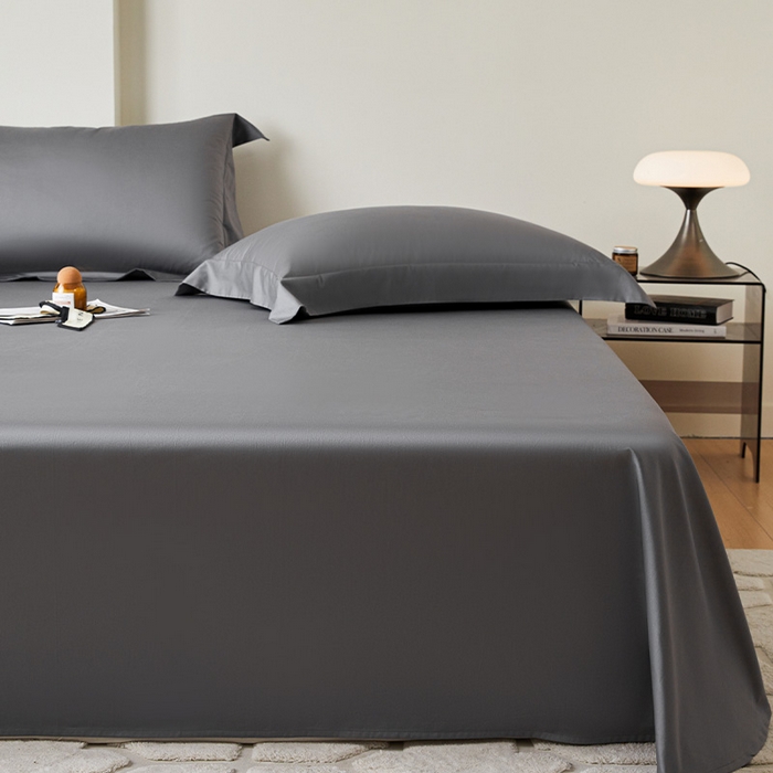 91家纺网 家纺一手货源 找家纺 瑞驰家纺 2024新款全棉长绒棉单品床单春华系列 高级灰