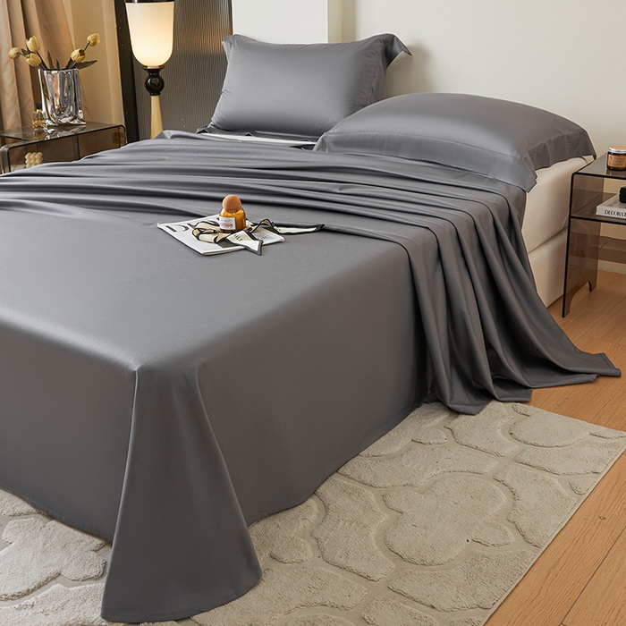 91家纺网 家纺一手货源 找家纺 瑞驰家纺 2024新款全棉长绒棉单品床单春华系列 高级灰