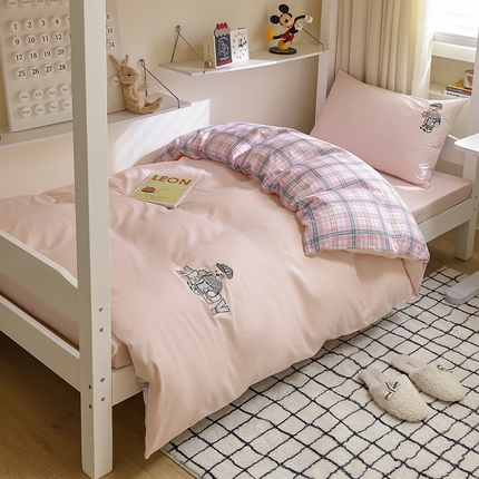 2025新款全棉刺绣亲肤学生款套件-小熊 小熊-粉