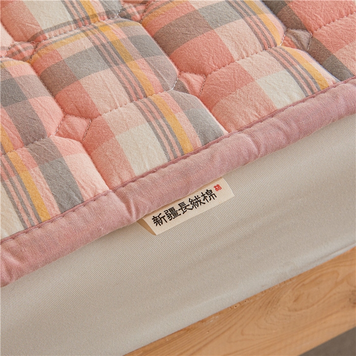 91家纺网 家纺一手货源 找家纺 喜居 2024新款棉花床垫无印风床褥子薄款床垫子 晨曦粉