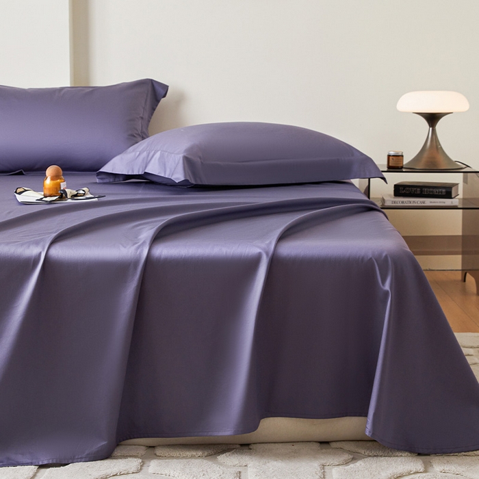 91家纺网 家纺一手货源 找家纺 瑞驰家纺 2024新款全棉长绒棉单品床单春华系列 风铃紫